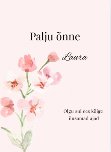 Ma loon unikaalse õnnitluskaardi